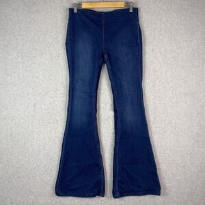 Free People Dark Wash Penny Pull On Flare Jeans Size 28